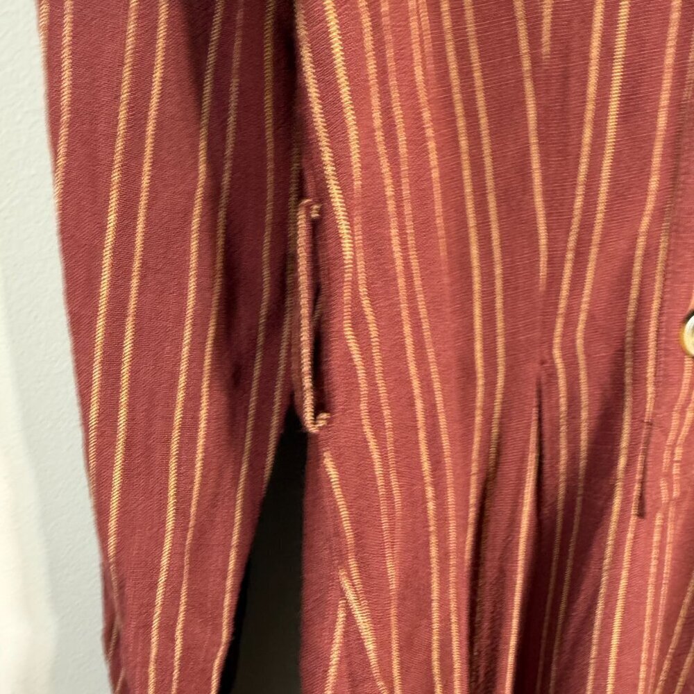 Free People Rust Stripe Midi Shirt Dress - Picture 9 of 15